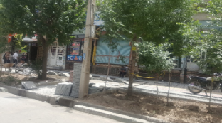 پیاده‌ روسازی و آسفالت خیابان مطهری