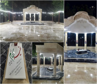 اتمام عملیات ساخت المان مزار شهید گمنام در بوستان شهید دل آذر منطقه یک 