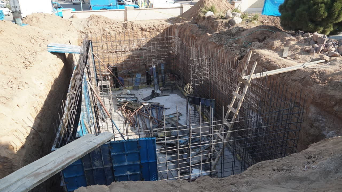 تأمین پایدار آب فضای سبز بوستان مرجعیت با احداث مخزن بتنی ۵۰۰ مترمکعبی